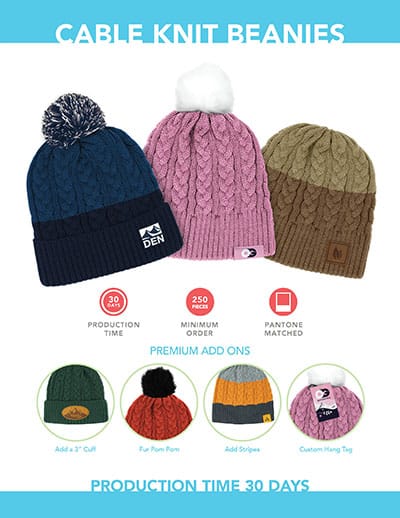 Cable Knit Beanies Pop Promos
