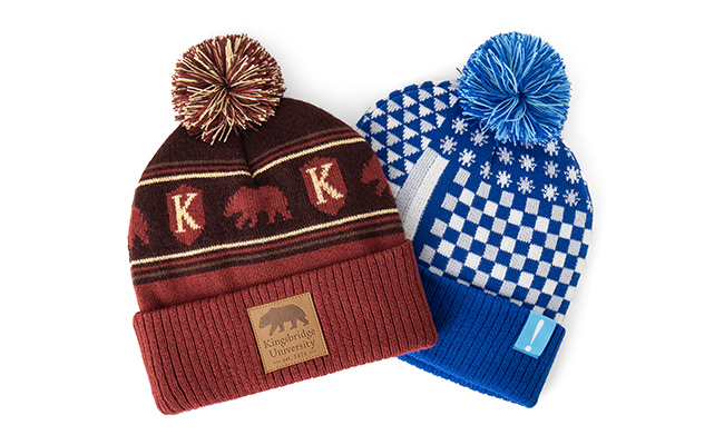 Ribbed Cuff Jacquard Beanies